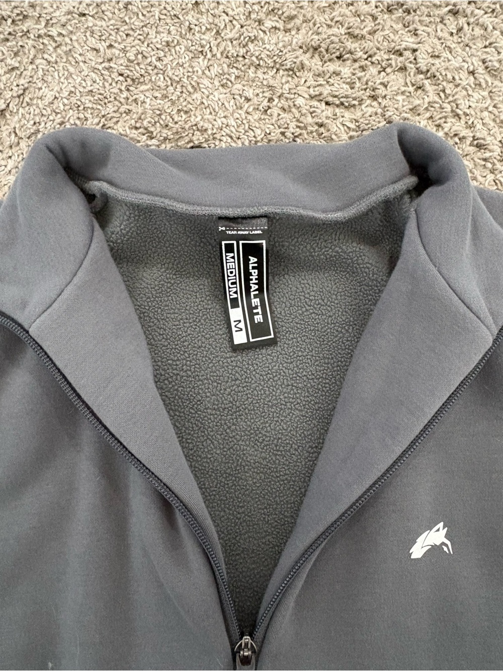 Alphalete Men's Grey Zip-Front Sweater Jacket - Picture 3 of 6